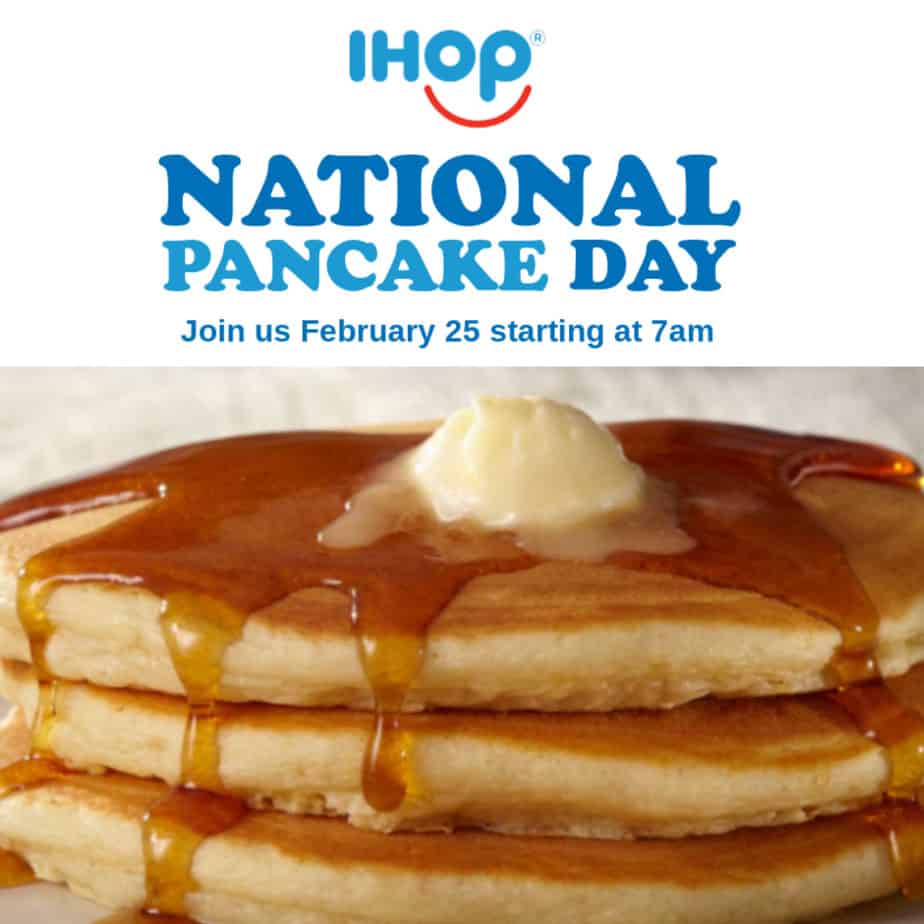 IHOP's National Pancake Day Free Small Stack of Pancakes on 2/25