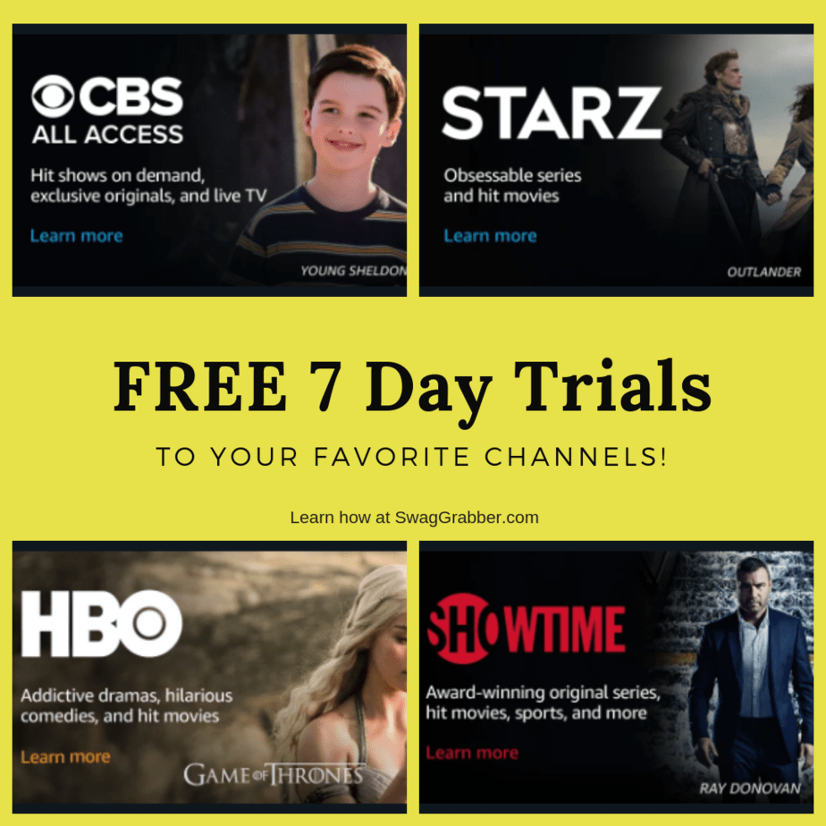 Free 7 Day Trial of HBO, Starz, Showtime, and MORE! | SwagGrabber