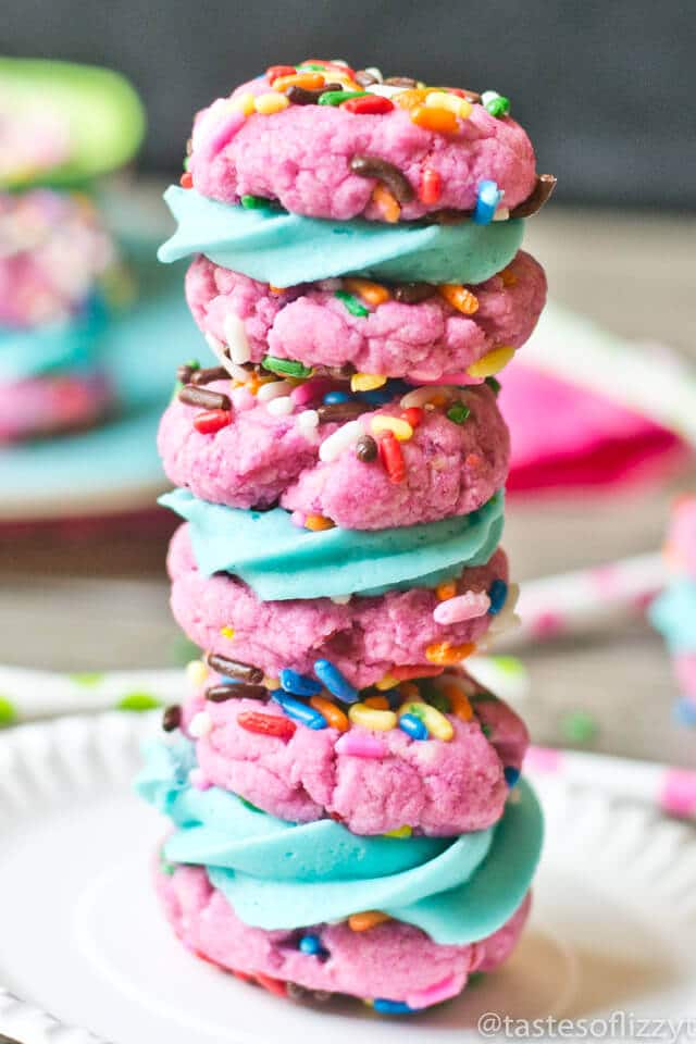 Funfetti Cake Mix Sandwich Cookies