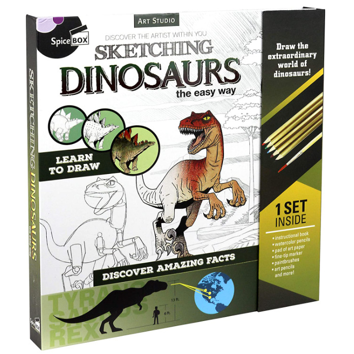 spicebox adult art craft & hobby kits art studio sketching dinosaurs