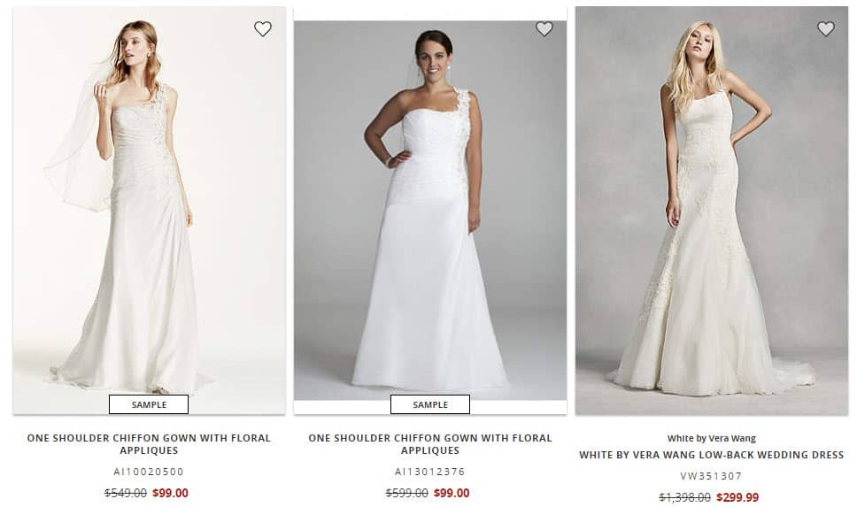 david's bridal $99 gowns