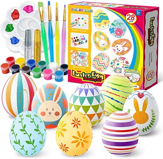 easter white eggs painting kit paintable flocking eggs with doodle kit