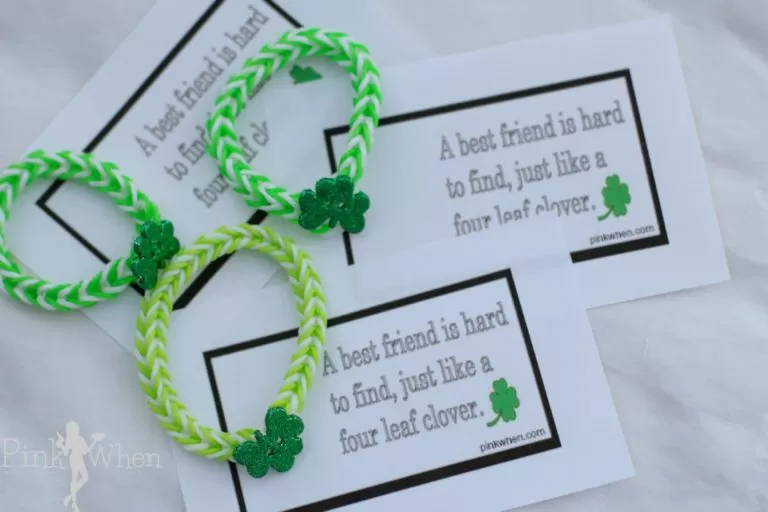 rainbow loom lucky charm bracelet and free printable