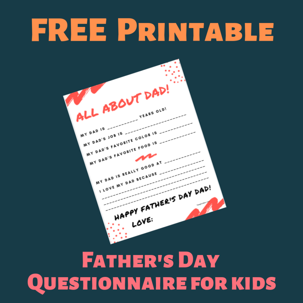 FREE Printable Father's Day Questionnaire