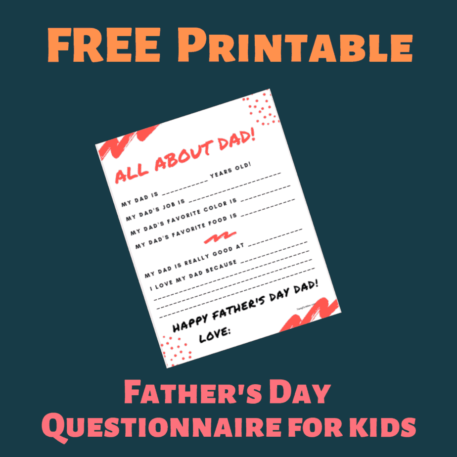 FREE Printable Father&#039;s Day Questionnaire