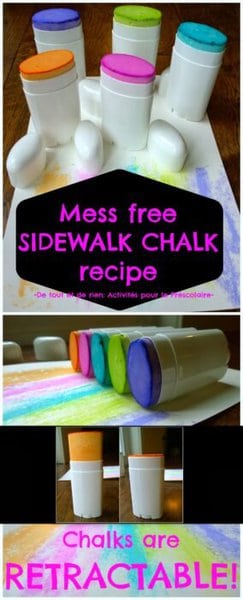 mess free sidewalk chalk recipe