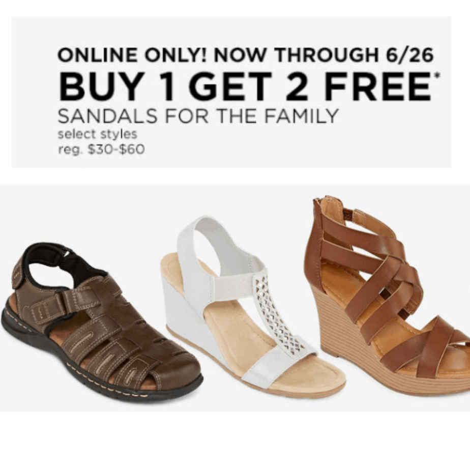 jcpenney buy one get two free shoes