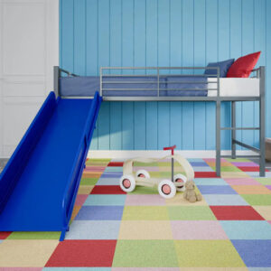 dhp junior twin metal loft bed with slide