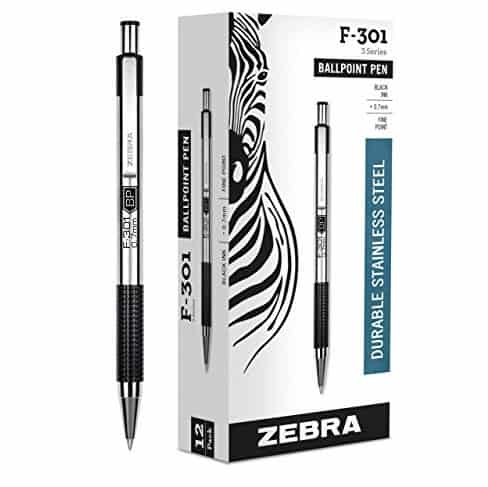 Zebra Ballpoint Stainless Steel Retractable Pens