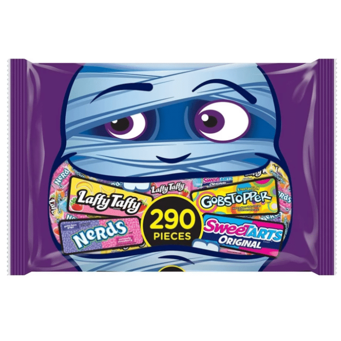 Sweetarts Gobstoppers Nerds and Laffy Taffy Halloween Variety Bag 