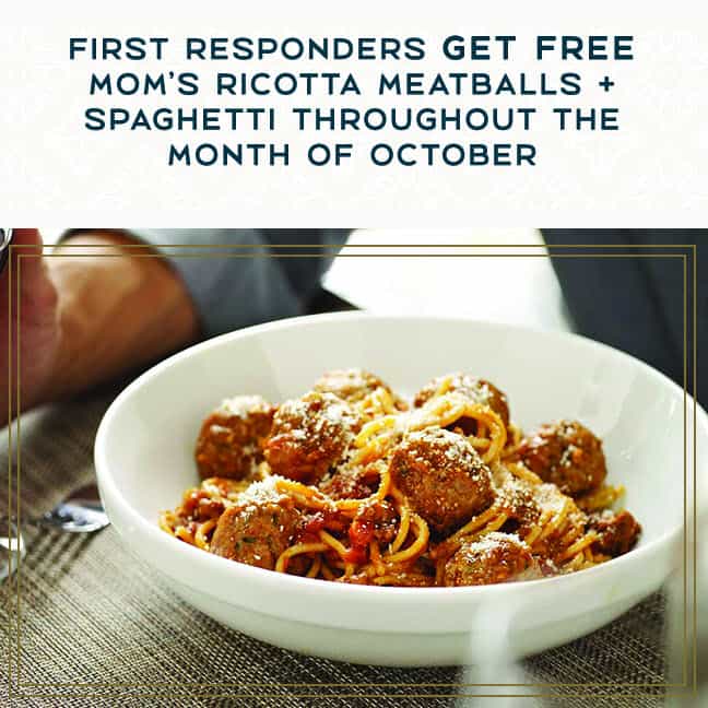 FREE Pasta for First Responders at Macaroni Grill