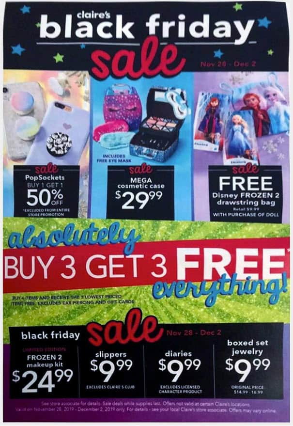 2019 Claire's Black Friday Ad Scan