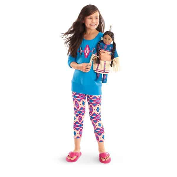 Kaya's Pow-Wow Dress & Blue Patterned Pajamas for Dolls & Girls