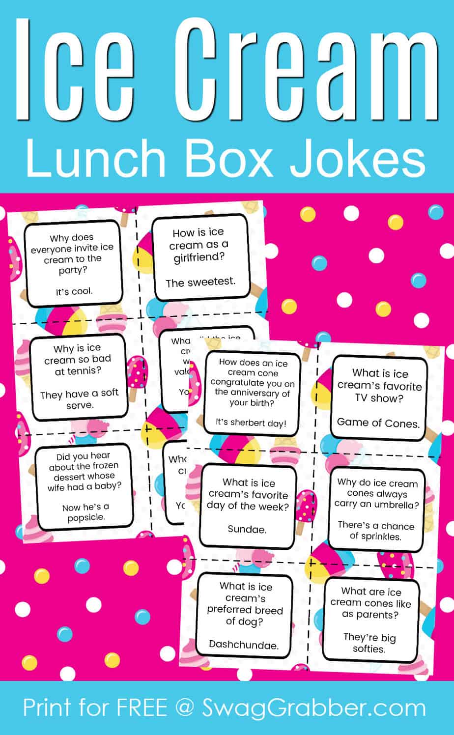 FREE Printable Ice Cream Lunch Box Jokes