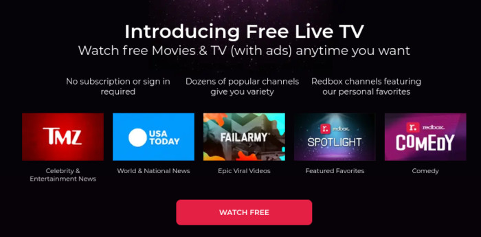 HUGE List of FREE Streaming Services
