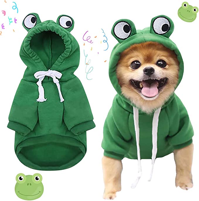 cute frog pet clothes small cosplay costume frog doggie sweater outfit
