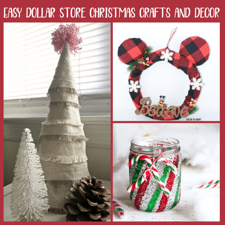 Decorating for Christmas doesn’t have to cost a lot. Use these fun and Easy Dollar Store Christmas Crafts and Decor ideas to add some holiday cheer to your house without breaking the bank!dollar store crafts - dollar store christmas crafts - dollar tree christmas crafts 