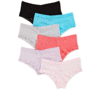 6 pack of secret treasures womens' lace stretch cheeky panties