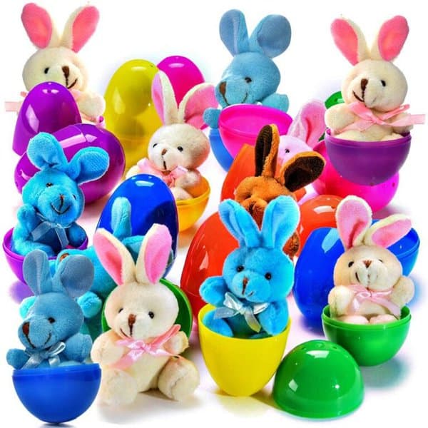 plush bunny filled eggs