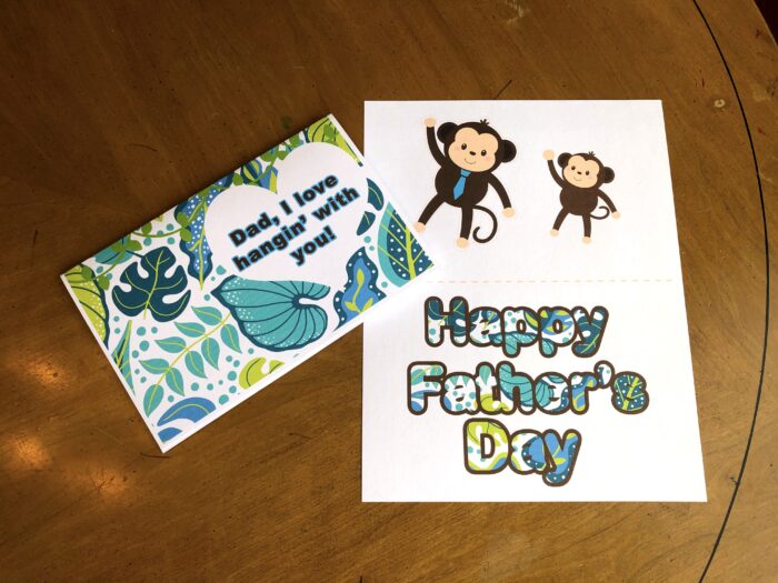 FREE Printable Father&#039;s Day 3D Monkey Card