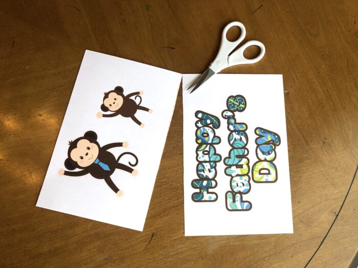 FREE Printable Father&#039;s Day 3D Monkey Card