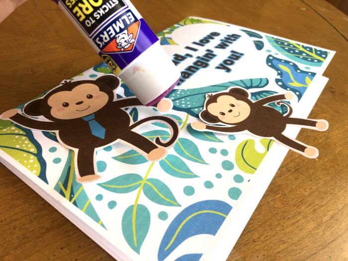 FREE Printable Father&#039;s Day 3D Monkey Card