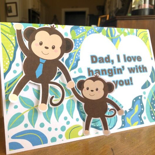 FREE Printable Father's Day 3D Monkey Card