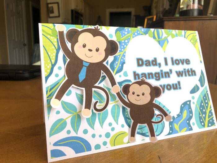 FREE Printable Father&#039;s Day 3D Monkey Card