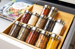 spice rack organizer for cabinet in drawer