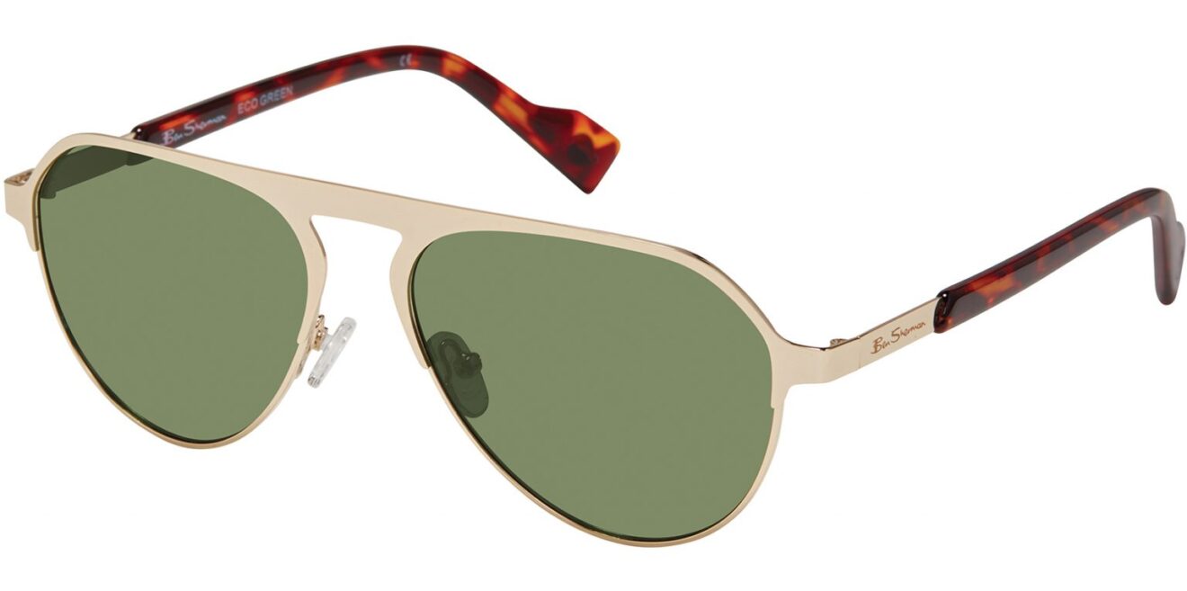 ben sherman fred polarized stainless steel flat top aviator gold tonegreen pm04 bsfredpm04 1536x765