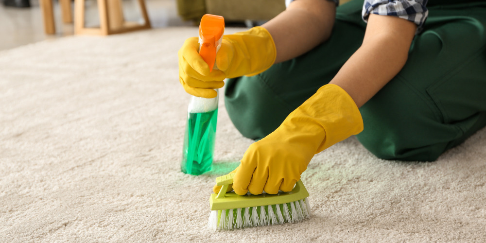 scrubbing carpets