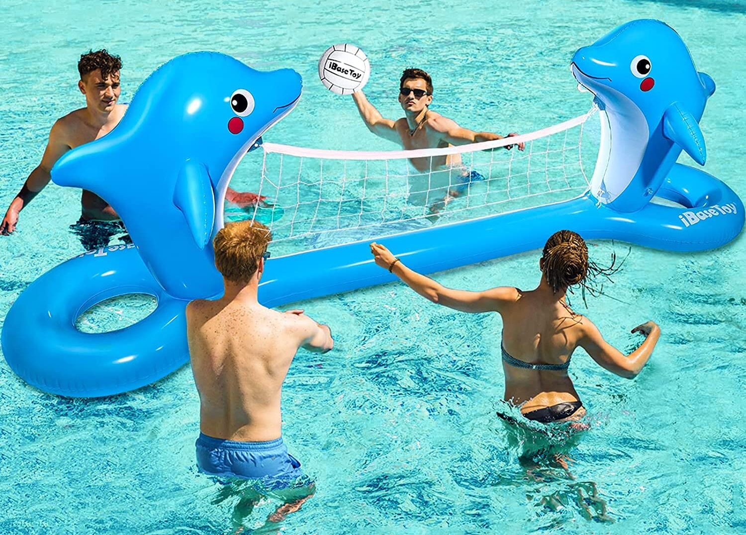 inflatable pool volleyball set