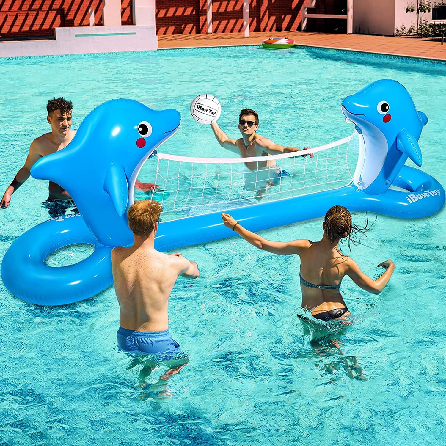 inflatable pool volleyball set