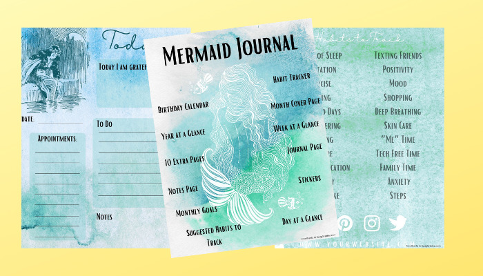 mermaid journal mock up