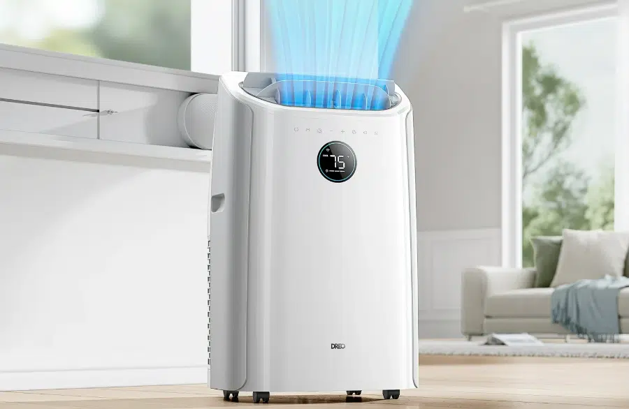 Portable air conditioner in modern living room