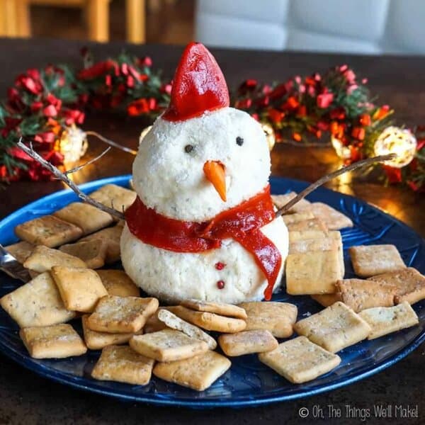 snowman cheese ball