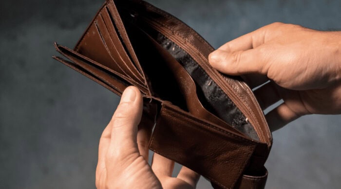 missing money empty wallet