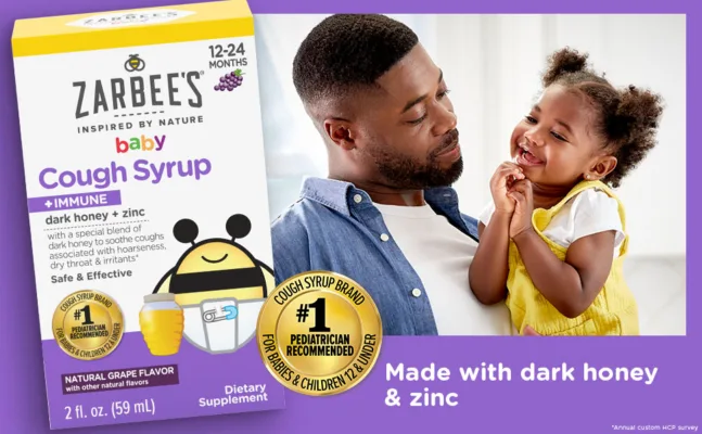 zarbees cough syrup Zarbee's Baby Cough Syrup with honey and zinc.