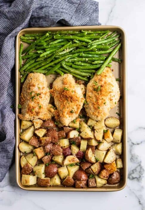 parmesan chicken sheet pan dinner 2