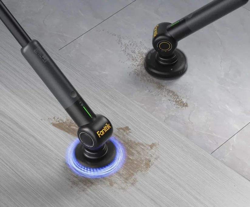 Dual-speed scrubber for deep clean and gentle dusting.