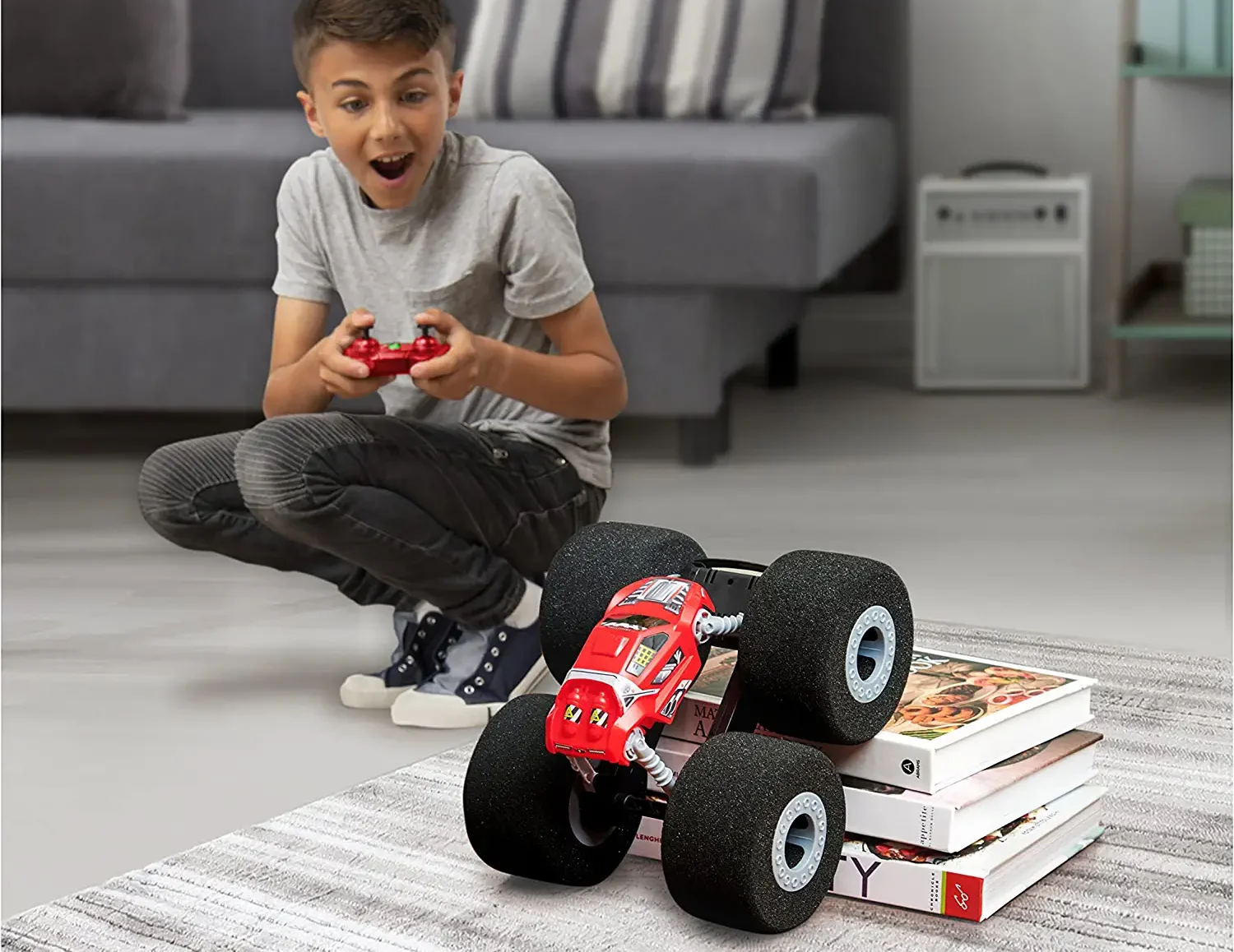 air hogs super soft, stunt shot indoor remote control car with soft wheels