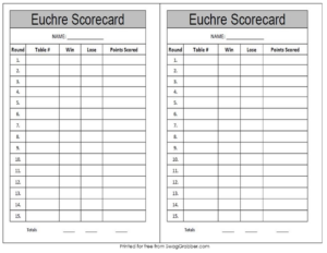 euchre score cards image