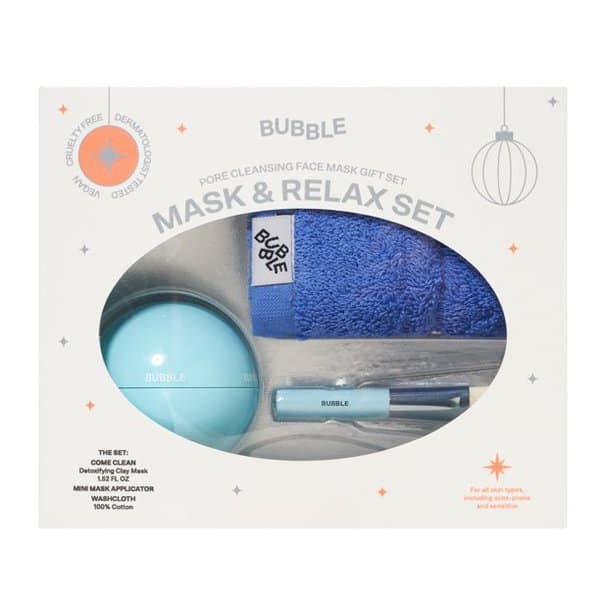 bubble skincare mask and relax