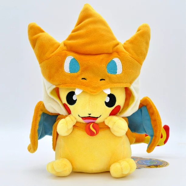 pokemon pikachu w charizard hat plush soft toy