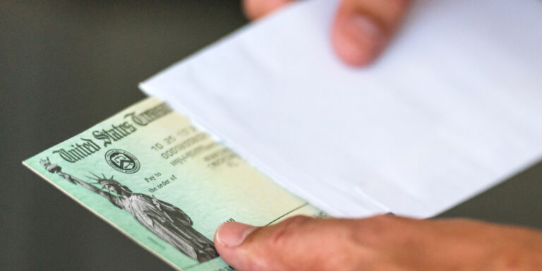 tax refund check in envelope