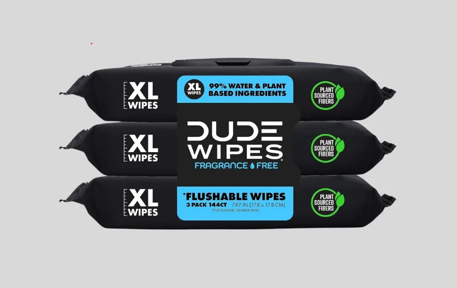 Dude Wipes, fragrance-free flushable wipes, 3 pack