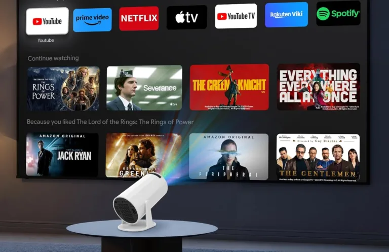Streaming service interface with movie recommendations.