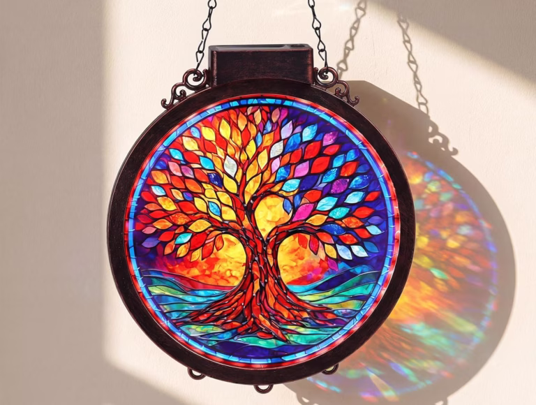 solar powered suncatcher tree of life