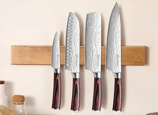 16 inch acacia wood knife magnetic strip