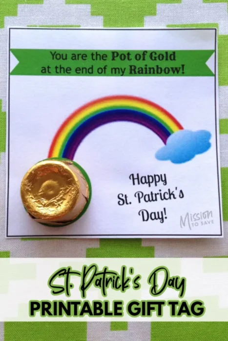 gold st patrick’s day printable tags